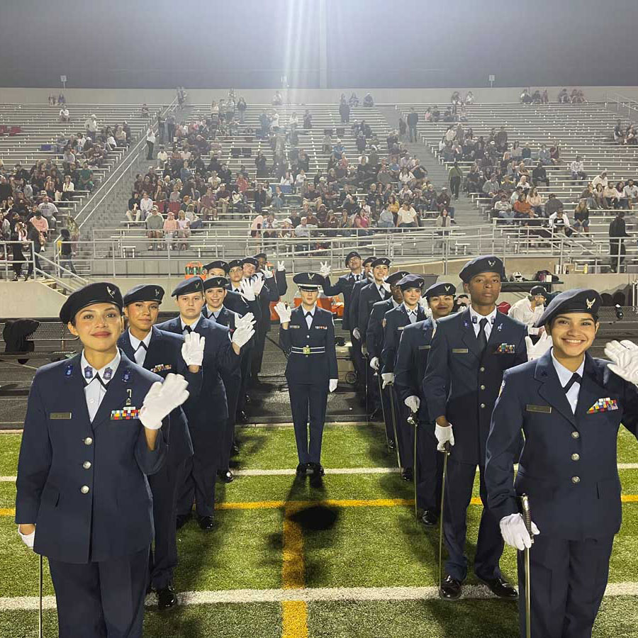 Waving standing in formation